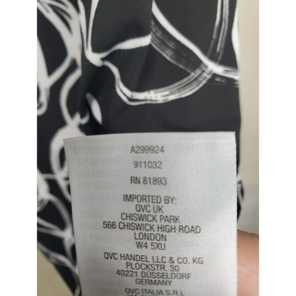 Susan Graver Black Liquid Knit Turtleneck Long Sleeve Abstract Print Tunic Sz 3X - Picture 6 of 6